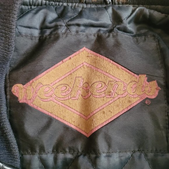 Vintage Men's 'Weekends' Black Genuine Leather Bomber Jacket - Picture 9 of 13